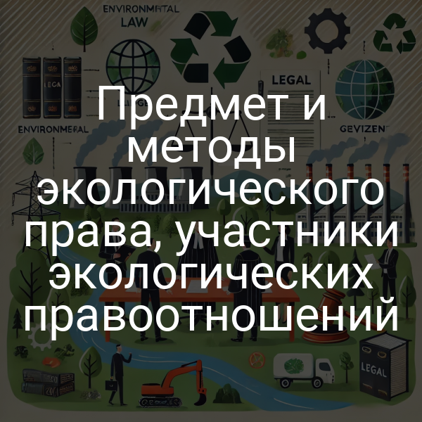 Предмет и методы экологического права, участники экологических правоотношений