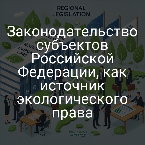 Законодательство субъектов Российской Федерации, как источник экологического права