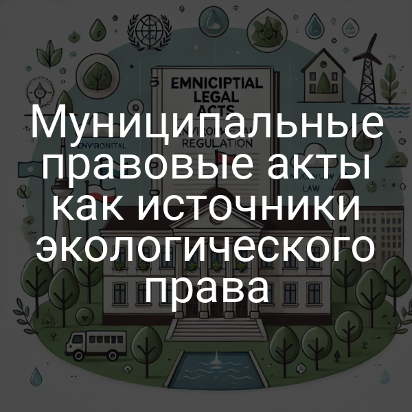 Муниципальные правовые акты как источники экологического права