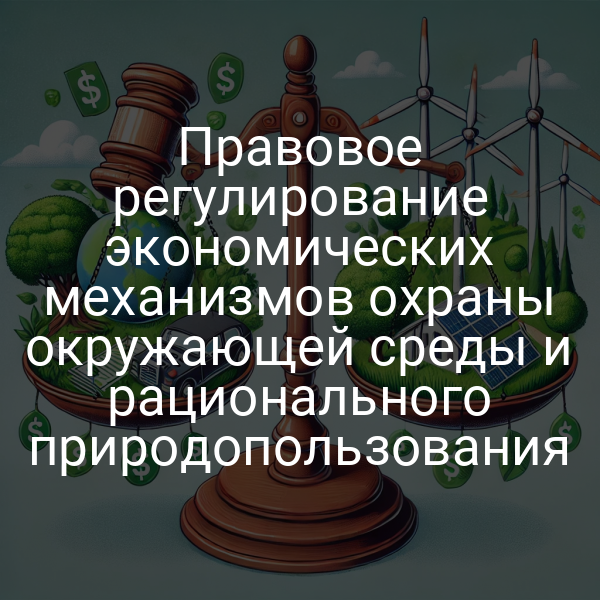 Правовое регулирование экономических механизмов охраны окружающей среды и рационального природопользования