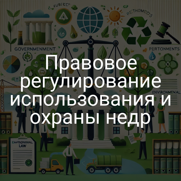 Правовое регулирование использования и охраны недр
