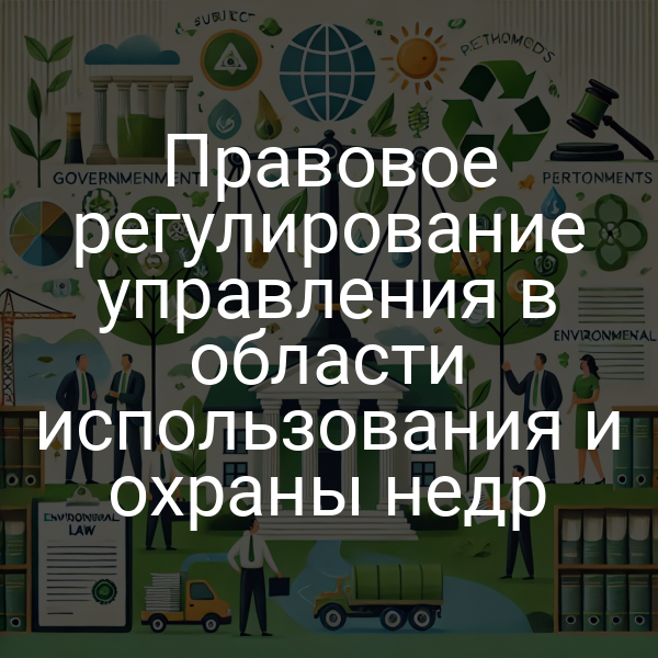 Правовое регулирование управления в области использования и охраны недр