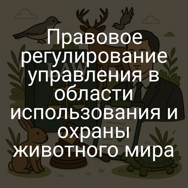 Правовое регулирование управления в области использования и охраны животного мира