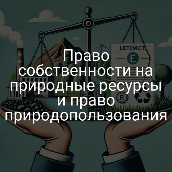 Право собственности на природные ресурсы и право природопользования