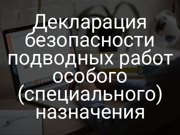 Декларация безопасности подводных работ особого (специального) назначения