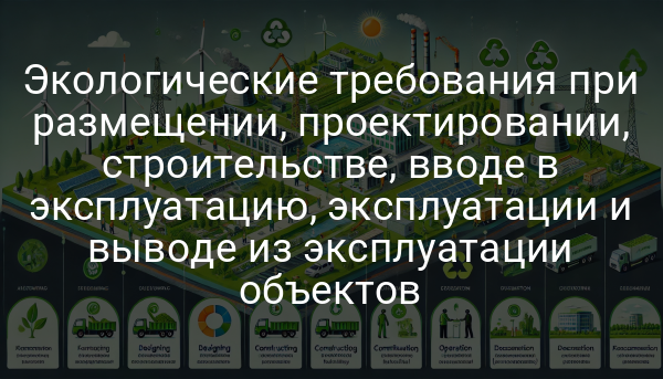 Экологические требования при размещении, проектировании, строительстве, вводе в эксплуатацию, эксплуатации и выводе из эксплуатации объектов