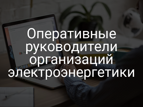 Оперативные руководители организаций электроэнергетики