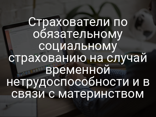 Страхователи по обязательному социальному страхованию на случай временной нетрудоспособности и в связи с материнством