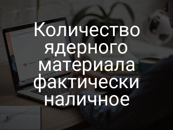 Количество ядерного материала фактически наличное