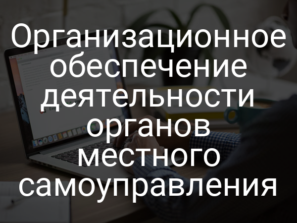 Организационное обеспечение деятельности органов местного самоуправления