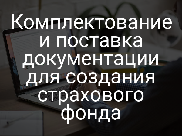 Комплектование и поставка документации для создания страхового фонда