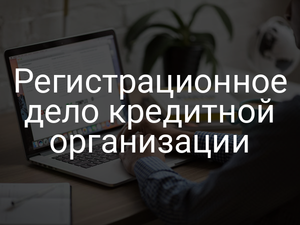 Регистрационное дело кредитной организации