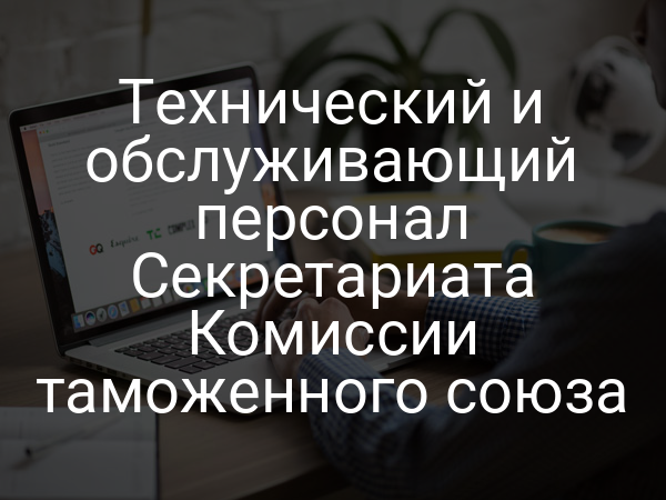Технический и обслуживающий персонал Секретариата Комиссии таможенного союза