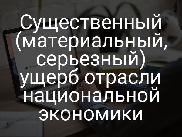 Существенный (материальный, серьезный) ущерб отрасли национальной экономики