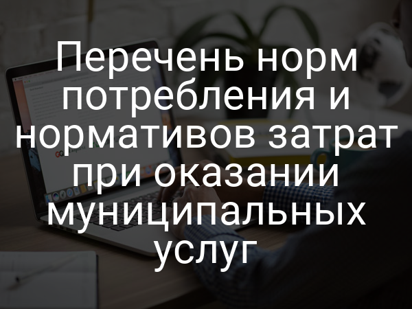 Перечень норм потребления и нормативов затрат при оказании муниципальных услуг