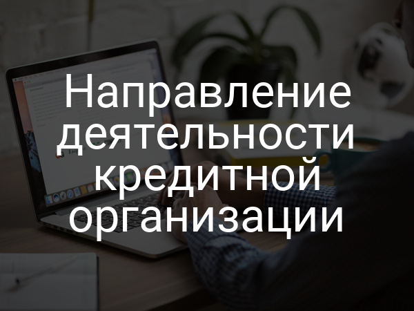 Направление деятельности кредитной организации