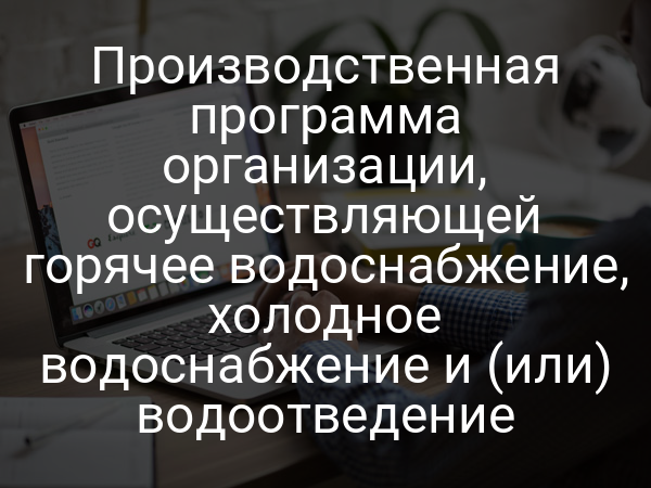Производственная программа организации, осуществляющей горячее водоснабжение, холодное водоснабжение и (или) водоотведение