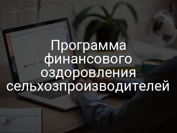 Программа финансового оздоровления сельхозпроизводителей