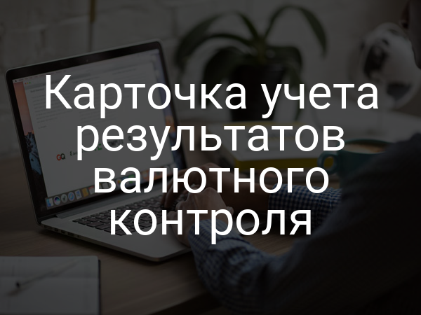 Карточка учета результатов валютного контроля