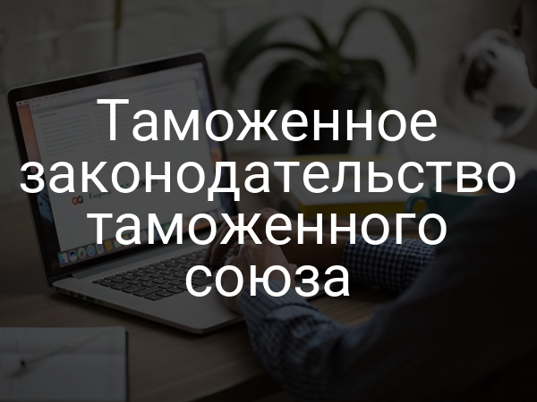Таможенное законодательство таможенного союза