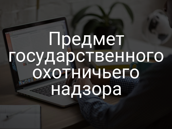 Предмет государственного охотничьего надзора