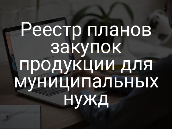 Реестр планов закупок продукции для муниципальных нужд