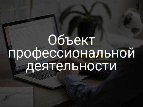 Объект профессиональной деятельности