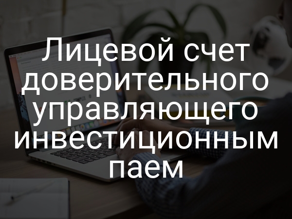 Лицевой счет доверительного управляющего инвестиционным паем