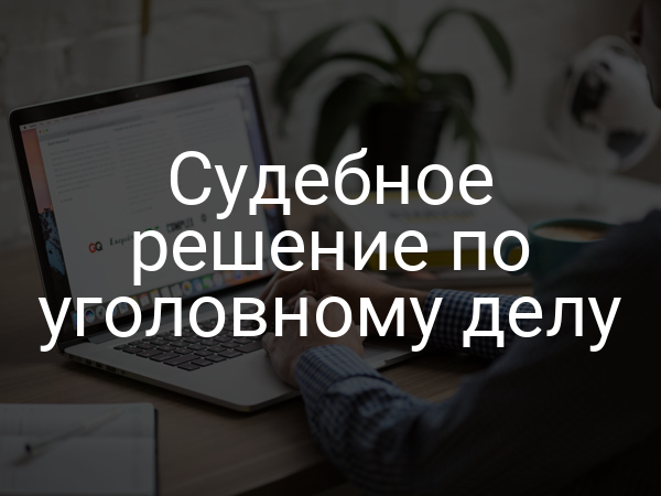 Судебное решение по уголовному делу