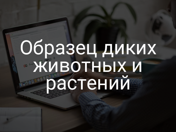 Образец диких животных и растений