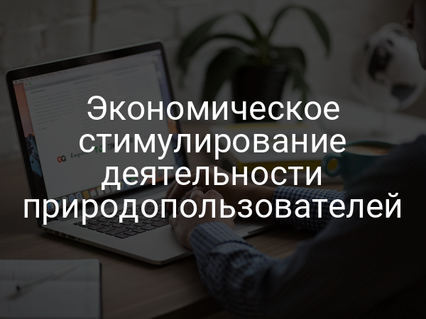 Экономическое стимулирование деятельности природопользователей