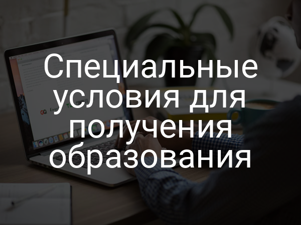 Специальные условия для получения образования