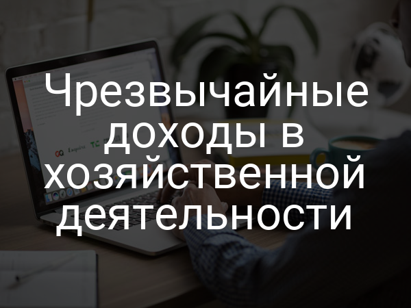 Чрезвычайные доходы в хозяйственной деятельности