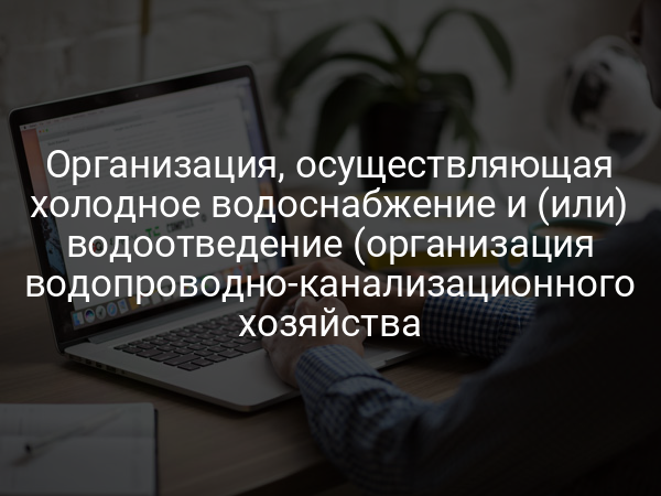 Организация, осуществляющая холодное водоснабжение и (или) водоотведение (организация водопроводно-канализационного хозяйства