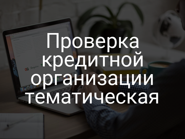 Проверка кредитной организации тематическая
