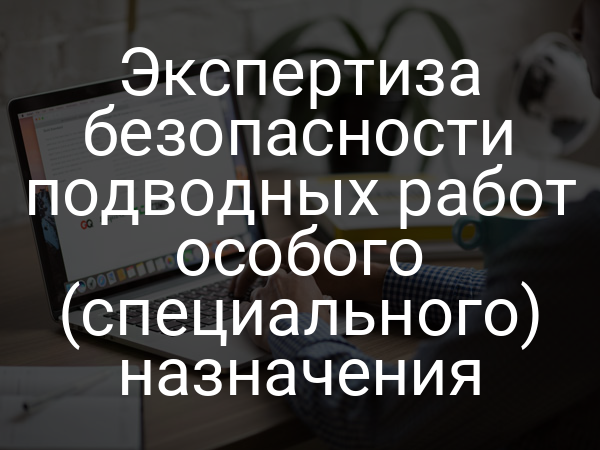 Экспертиза безопасности подводных работ особого (специального) назначения