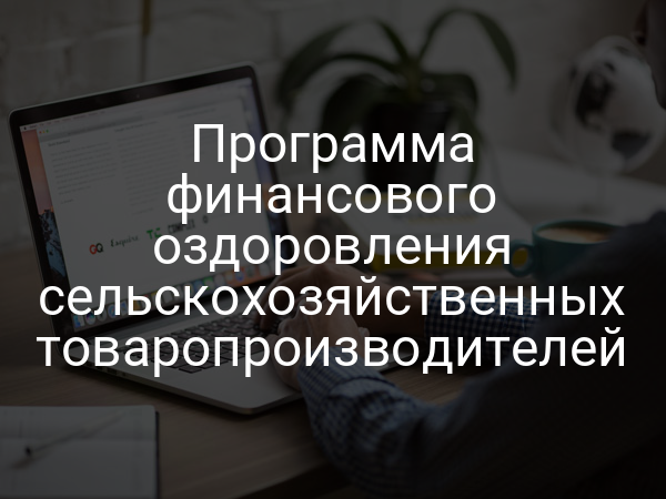 Программа финансового оздоровления сельскохозяйственных товаропроизводителей