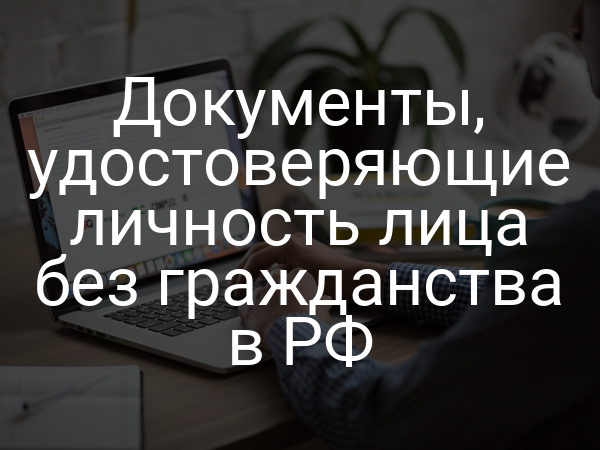 Документы, удостоверяющие личность лица без гражданства в РФ