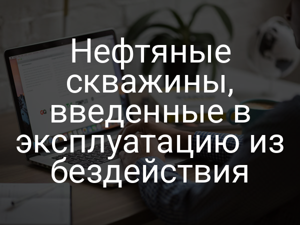 Нефтяные скважины, введенные в эксплуатацию из бездействия