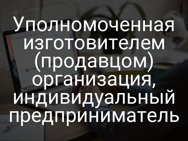 Уполномоченная изготовителем (продавцом) организация, индивидуальный предприниматель