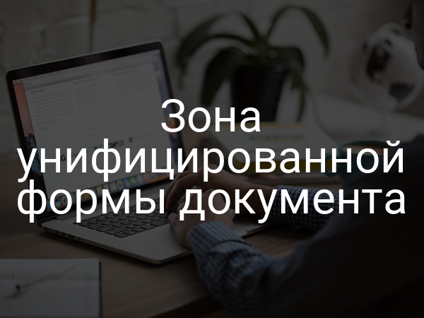 Зона унифицированной формы документа