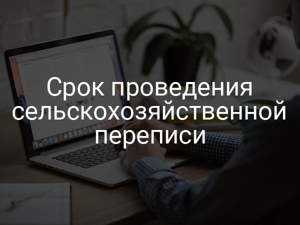 Срок проведения сельскохозяйственной переписи