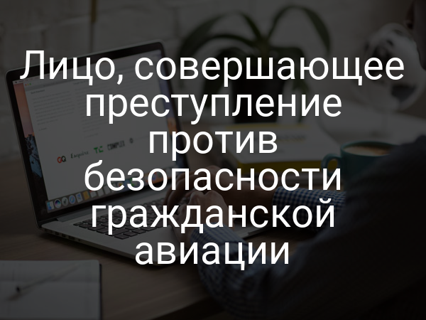 Лицо, совершающее преступление против безопасности гражданской авиации