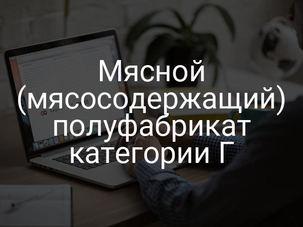 Мясной (мясосодержащий) полуфабрикат категории Г