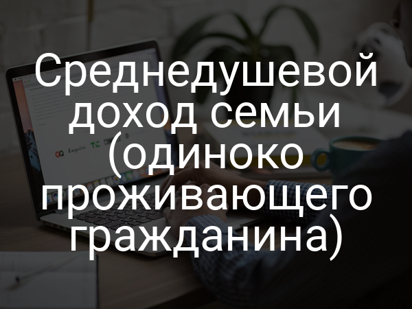 Среднедушевой доход семьи (одиноко проживающего гражданина)
