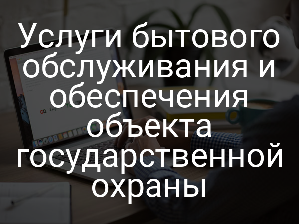 Услуги бытового обслуживания и обеспечения объекта государственной охраны