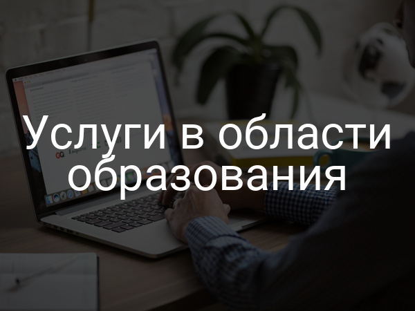 Услуги в области образования