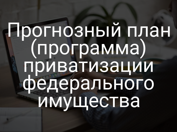 Прогнозный план (программа) приватизации федерального имущества