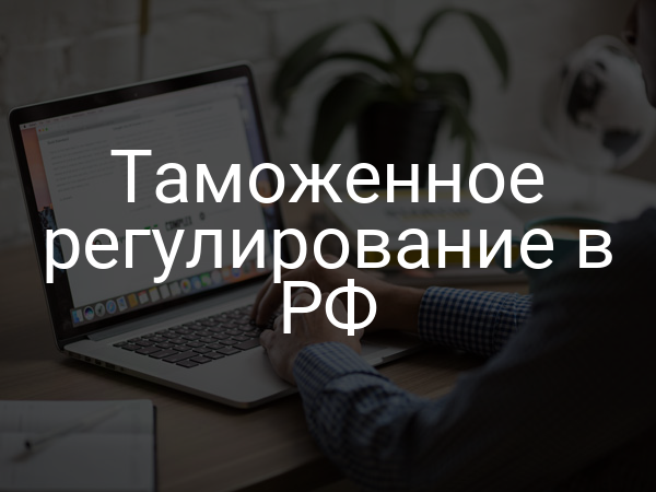 Таможенное регулирование в РФ