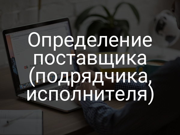 Определение поставщика (подрядчика, исполнителя)